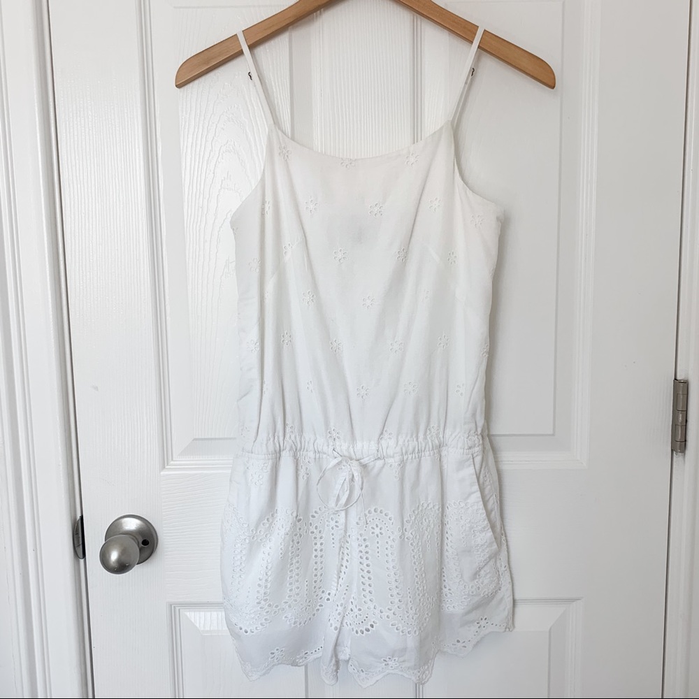 LOFT White Eyelet Jumpsuit